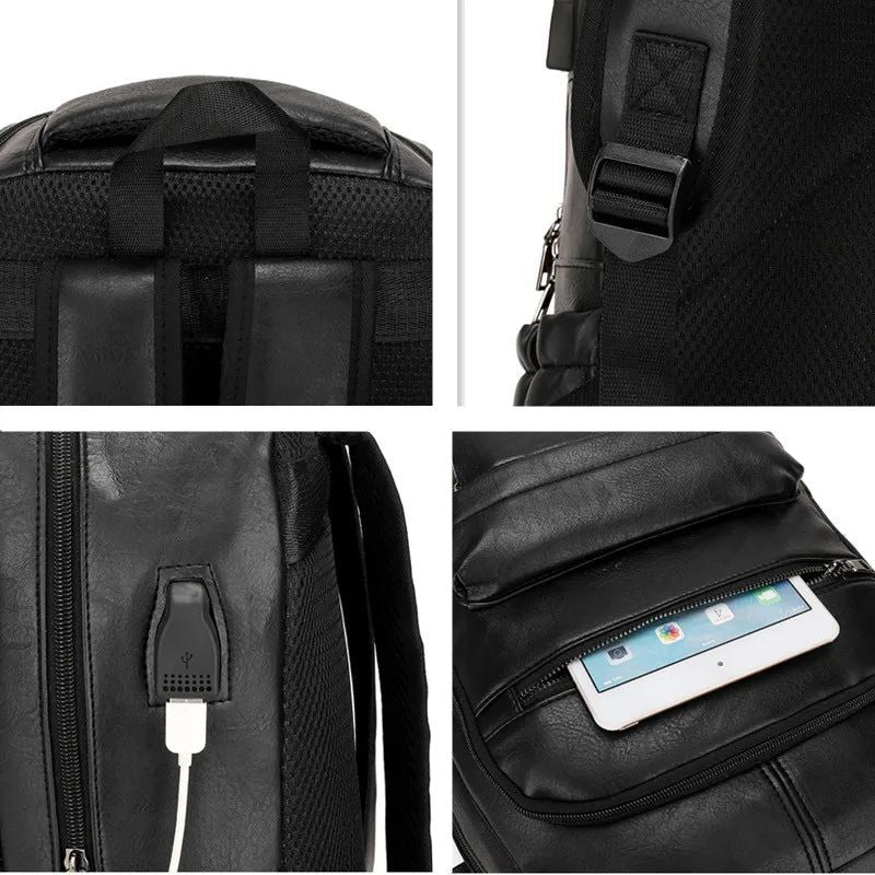 Mochila Executiva em Couro Celesto Cargo