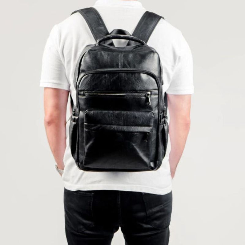 Mochila Executiva em Couro Celesto Cargo