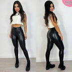 Calça Legging de Couro Aveludada - Fashion Leg