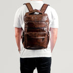 Mochila Executiva em Couro Celesto Cargo