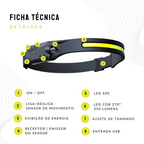 Lanterna de Cabeça Led Recarregável Impermeável - Compre 1 Leve 2