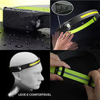 Lanterna de Cabeça Led Recarregável Impermeável - Compre 1 Leve 2