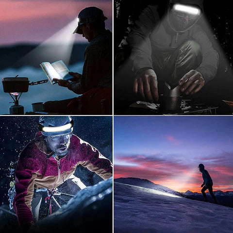 Lanterna de Cabeça Led Recarregável Impermeável - Compre 1 Leve 2