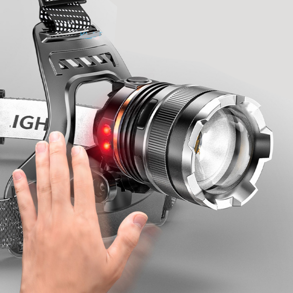 Lanterna de Cabeça Zoom Ultra Potente - Sensor de Movimento