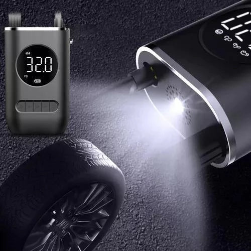 Mini Compressor de Ar Digital Portátil Recarregável