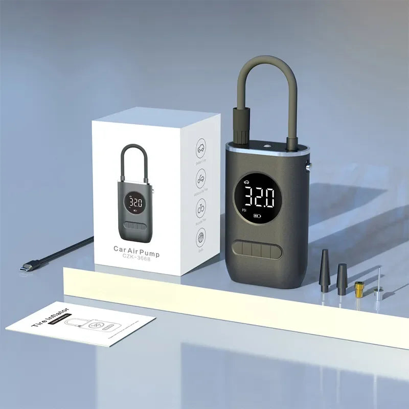 Mini Compressor de Ar Digital Portátil Recarregável