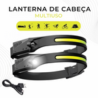 Lanterna de Cabeça Led Recarregável Impermeável - Compre 1 Leve 2