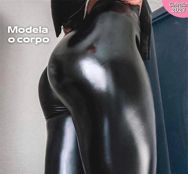 Calça Legging de Couro Aveludada - Fashion Leg