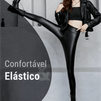 Calça Legging de Couro Aveludada - Fashion Leg