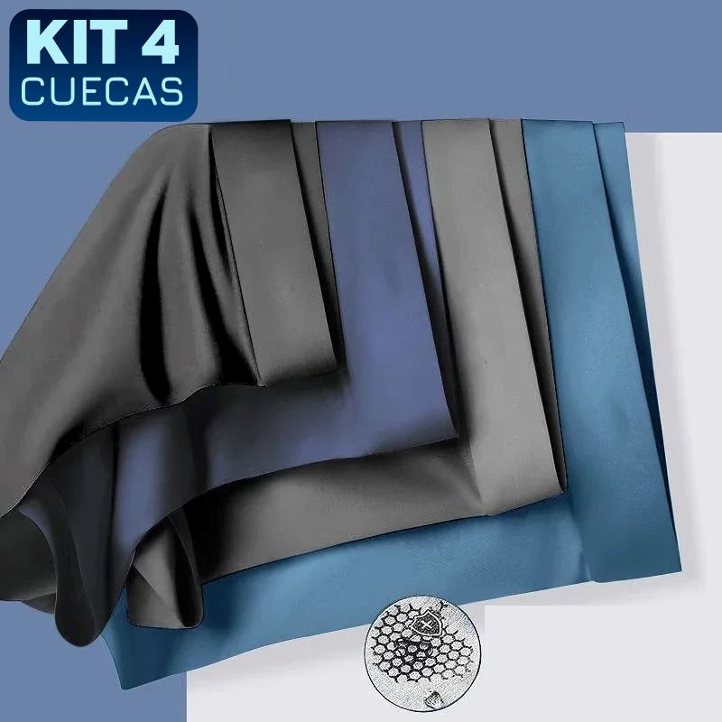 Kit 8 Cuecas IceComfort em Seda Gelo - Frescor e Proteção